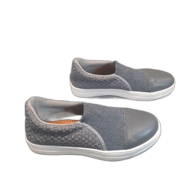 Bernie Mev Womens 8.5 (40) Loafer Sneaker Slip On Gray Mixed Material Cap Toe - Picture 1 of 8
